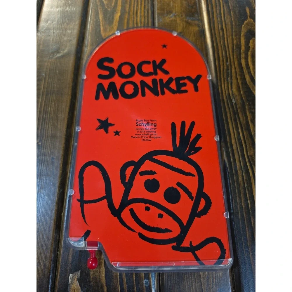 Schylling Classic Pinball Game SOCK MONKEY Handheld - Used
